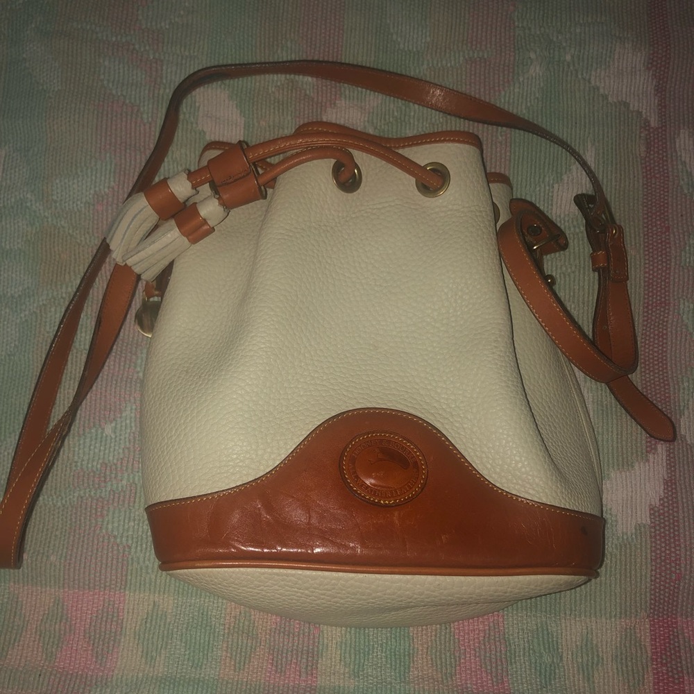 Dooney & Bourke Cream/Tan Duffle Bag with matching wallet